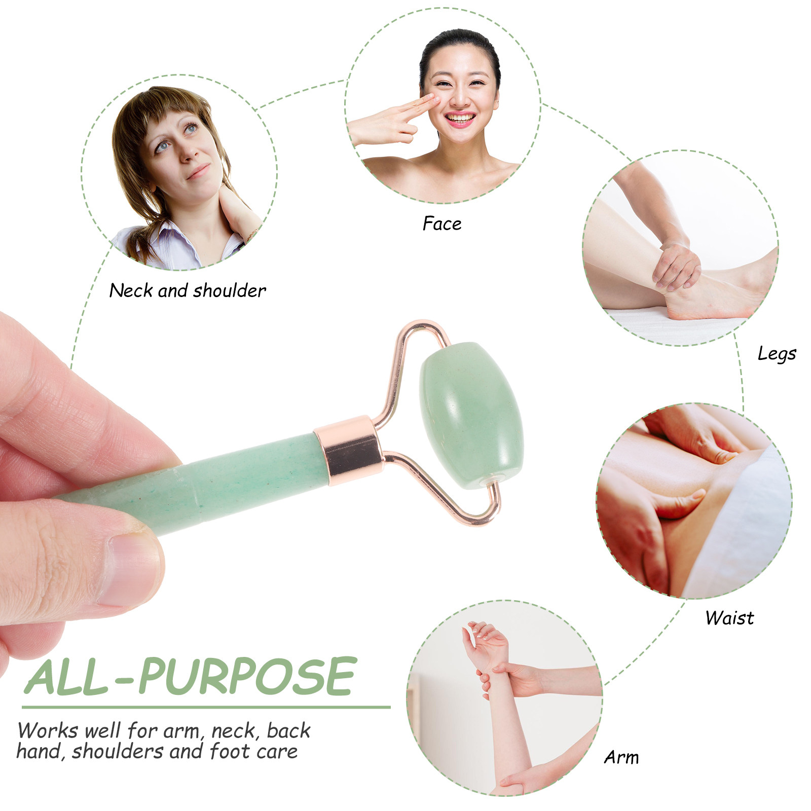 Rolo de massagem com pedra de  - Jade Roller Stone avaliação e preço